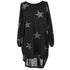 Quirky Batwing Long Sleeve Star Print Tunic Jumper Dress #Black