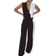Black Leisure Patchwork One-piece Jumpsuit #Sleeveless #Patchwork SA-BLL55608 Women's Clothes and Jumpsuits & Rompers by Sexy Affordable Clothing