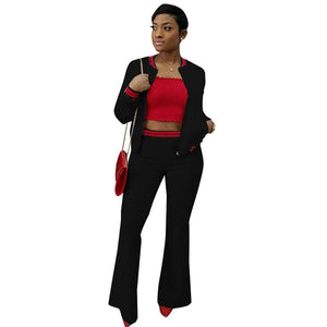 Leisure Wide Leg Pants Suit #Black #Two Piece SA-BLL28055-2 Sexy Clubwear and Pant Sets by Sexy Affordable Clothing