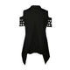 Hollow Out Back Split Slim Casual Tops #Black #Top SA-BLL578-2 Women's Clothes and Blouses & Tops by Sexy Affordable Clothing