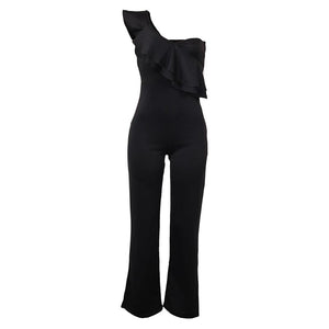 One-shoulder Wrapless Ruffles Romper #Black #Ruffle SA-BLL55167-1 Women's Clothes and Jumpsuits & Rompers by Sexy Affordable Clothing