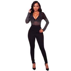 Jules Black Embellished Bodysuit #Black #Bodysuits SA-BLL8009-2 Women's Clothes and Bodysuits by Sexy Affordable Clothing