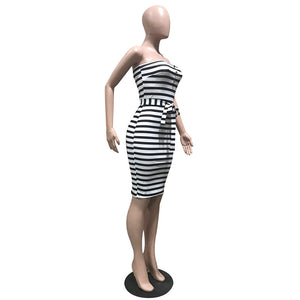 Fashion striped Off The Shoulder Strapless Dresses #Strapless #Striped #Off The Shoulder SA-BLL36232 Fashion Dresses and Midi Dress by Sexy Affordable Clothing