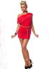 Stretch Mini Dress With Ruffles Red