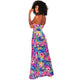 Aqua Pink Palm Print Tie Up Slit Maxi Dress #Maxi Dress #Pink SA-BLL5034-3 Fashion Dresses and Maxi Dresses by Sexy Affordable Clothing