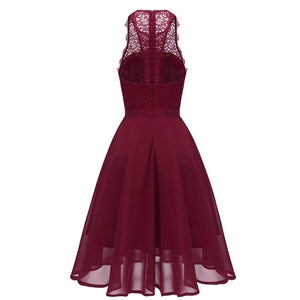 Lace Upper Sleeveless Scoop Skater Dress #Lace #Red #Sleeveless #Zipper SA-BLL36207-2 Fashion Dresses and Midi Dress by Sexy Affordable Clothing
