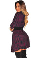 Purple Black Plaid Flannel Long Sleeves Shirt Dress #Mini Dress #Purple #Blue SA-BLL2101-2 Fashion Dresses and Mini Dresses by Sexy Affordable Clothing