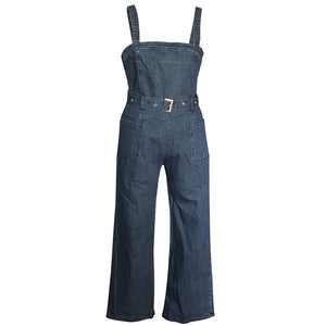 Wide Straps Denim Jumpsuit #Jumpsuit #Sling SA-BLL55428-1 Women's Clothes and Jumpsuits & Rompers by Sexy Affordable Clothing