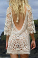 Hollow Crochet Backless Beach Dress  SA-BLL38416 Sexy Swimwear and Cover-Ups & Beach Dresses by Sexy Affordable Clothing