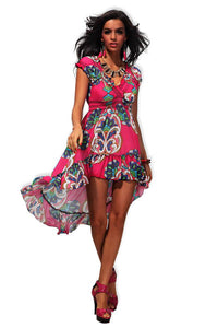 Gorgeous Rhodo Print Boho Summer Sun Dress Beach  SA-BLL5057-3 Sexy Lingerie and Gowns & Long Dresses by Sexy Affordable Clothing