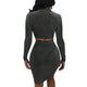 Wanda Black Shimmer Two Piece Set #Grey #Skirt Set SA-BLL2086 Sexy Clubwear and Skirt Sets by Sexy Affordable Clothing