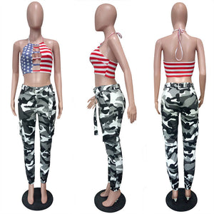 Camouflage Multi-pocket Slim Pants #Camo #Slim SA-BLL700-5 Women's Clothes and Pants and Shorts by Sexy Affordable Clothing