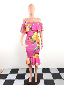 Off Shoulder Flirty Blossoming Mermaid Party Dress #Ruffle #Off The Shoulder #Flower SA-BLL51344 Fashion Dresses and Maxi Dresses by Sexy Affordable Clothing
