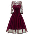 Retro Chiffon And Lace Dress #Midi Dress #Retro Dress