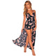 Navy Blue Floral Faux Wrap Maxi Romper #Maxi Romper SA-BLL55349-1 Women's Clothes and Jumpsuits & Rompers by Sexy Affordable Clothing