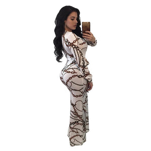 Deep Plunge Chain Palazzo Jumpsuit #Jumpsuit #White # SA-BLL55381 Women's Clothes and Jumpsuits & Rompers by Sexy Affordable Clothing