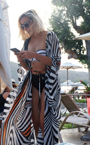 Zebra Print Chiffon Loose Beach Cardigan #Cardigan #Chiffon #Zebra SA-BLL38494 Sexy Swimwear and Cover-Ups & Beach Dresses by Sexy Affordable Clothing