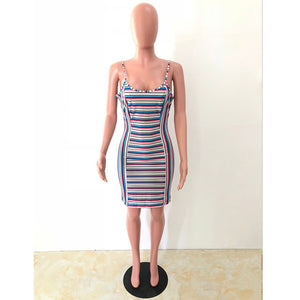 Striped Strap Dress #Sling #Striped SA-BLL282545 Fashion Dresses and Mini Dresses by Sexy Affordable Clothing