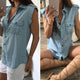 Button Up Turndown Collared Off Shoulder Sexy Denim Tops #Tops SA-BLL574-1 Women's Clothes and Blouses & Tops by Sexy Affordable Clothing