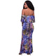 Rory Blue Palm Leaf Print Off The Shoulder Maxi Dress #Maxi Dress #Blue SA-BLL51424 Fashion Dresses and Maxi Dresses by Sexy Affordable Clothing