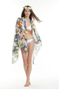 Butterfly Pattern Sarong White  SA-BLL3758 Sexy Swimwear and Cover-Ups & Beach Dresses by Sexy Affordable Clothing