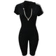 Sabrina Striped Lounge Romper #Jumpsuit #Black #Zipper #Hooded #Knee Length SA-BLL55458-1 Women's Clothes and Jumpsuits & Rompers by Sexy Affordable Clothing