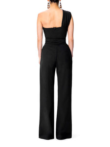 One Shoulder Tunic Belted Jumpsuits #Jumpsuit #Black SA-BLL55395-5 Women's Clothes and Jumpsuits & Rompers by Sexy Affordable Clothing