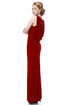 Unique Red Rhinestones Slitted Women Long Party Dress