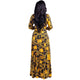 Black Casual A-Line Long Print Swing Dresses #V-Neck #3/4 Sleeve SA-BLL51432-2 Fashion Dresses and Maxi Dresses by Sexy Affordable Clothing