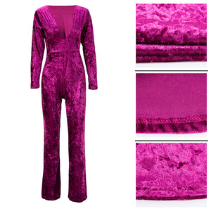 V Neck Lady Jumpsuit Without Belt #V Neck #Long Sleeve SA-BLL55386-3 Women's Clothes and Jumpsuits & Rompers by Sexy Affordable Clothing