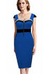 Women Voguish Colorblock Square Neck Party Dress