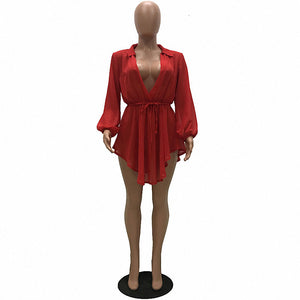 Chiffon Thalia Belted Mini Dress #Red #Chiffon SA-BLL282591-3 Fashion Dresses and Mini Dresses by Sexy Affordable Clothing