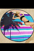 Beach Towel Round Blanket Swim Tropical Beach Sunset/Palm Tree