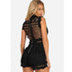 Women's Juniors Black Sexy Crochet Sleeveless Romper #Romper #Black SA-BLL55360 Women's Clothes and Jumpsuits & Rompers by Sexy Affordable Clothing