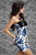 Ladys Sequin Strapless Tube Mini Dress Blue Floral Print ClubweSA-BLL2030-3 Sexy Clubwear and Club Dresses by Sexy Affordable Clothing