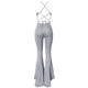 Sleeveless Spaghetti Strap Long Striped Jumpsuit #Striped #Spaghetti Strap SA-BLL55547 Women's Clothes and Jumpsuits & Rompers by Sexy Affordable Clothing