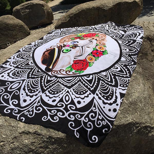Yoga Sugar Skull Beach Picnic Thin Towel  SA-BLL38381 Sexy Swimwear and Beach Towel by Sexy Affordable Clothing
