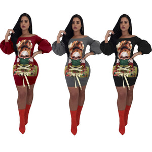 Sexy Off Shoulder Cartoon Avatar Dress  SA-BLL28128-1 Fashion Dresses and Mini Dresses by Sexy Affordable Clothing