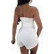 Sexy Strapless Sweetheart Plain Rompers With Belt #White #V-Neck #Strapless SA-BLL55511-2 Women's Clothes and Jumpsuits & Rompers by Sexy Affordable Clothing