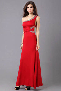 New Fashion Red Long One Shoulder High Waist Sexy Evening Dress  SA-BLL5082-2 Fashion Dresses and Evening Dress by Sexy Affordable Clothing