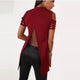 Hollow Out Back Split Slim Casual Tops #Red #Top SA-BLL578-3 Women's Clothes and Blouses & Tops by Sexy Affordable Clothing