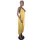 Halter Deep V-neck High Waisted Beachwear Long Jumpsuit #Yellow #V Neck #Halter #High Waisted SA-BLL55524-2 Women's Clothes and Jumpsuits & Rompers by Sexy Affordable Clothing