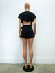 Cutout Back V Neck Ruffled Wrap Flared Romper #V Neck #Ruffled SA-BLL55560-2 Women's Clothes and Jumpsuits & Rompers by Sexy Affordable Clothing