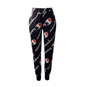 Women Loose Printing Sports Joggers #Black SA-BLL435-2 Women's Clothes and Pants and Shorts by Sexy Affordable Clothing