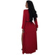 Deep V-neck High Waisted Flowy Cape Romper #Long Sleeve #V-Neck #High Waisted SA-BLL55605-1 Women's Clothes and Jumpsuits & Rompers by Sexy Affordable Clothing