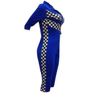 Khari Moto Jumpsuit #Jumpsuit #Blue #Zipper SA-BLL55414-3 Women's Clothes and Jumpsuits & Rompers by Sexy Affordable Clothing