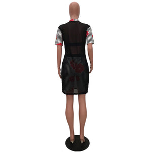 Flower Statement Floral Stripe Short Set #Striped #Floral SA-BLL282685 Sexy Clubwear and Pant Sets by Sexy Affordable Clothing