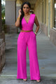Deep V-Neck Belted Jumpsuit  SA-BLL55184-3 Women's Clothes and Jumpsuits & Rompers by Sexy Affordable Clothing