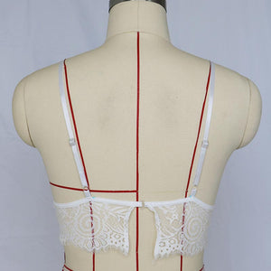 Lace Eyelashes Sexy Erotic Bra Vest #White # SA-BLL3045 Out Of Stock by Sexy Affordable Clothing