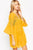 Yellow V Neck Crochet Hollow-out Button Front Smock Dress  SA-BLL38317-3 Sexy Swimwear and Cover-Ups & Beach Dresses by Sexy Affordable Clothing